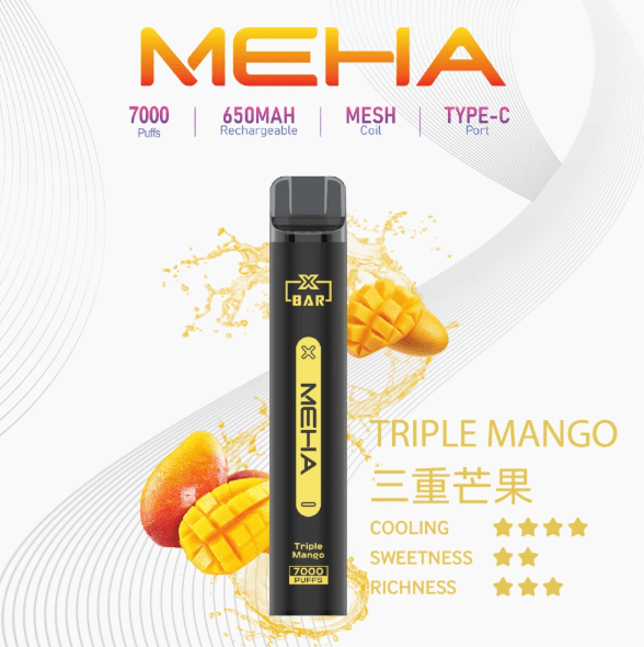 meha魅嗨【抛棄式7000口】一次性xbar小黑條 電子烟