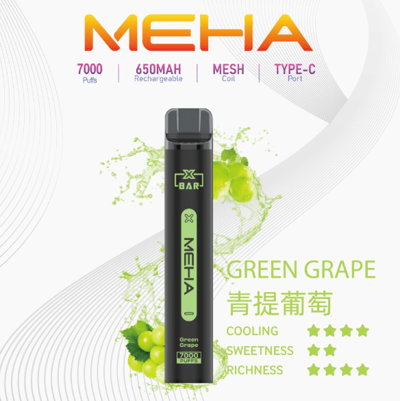 meha魅嗨【抛棄式7000口】一次性xbar小黑條 電子烟